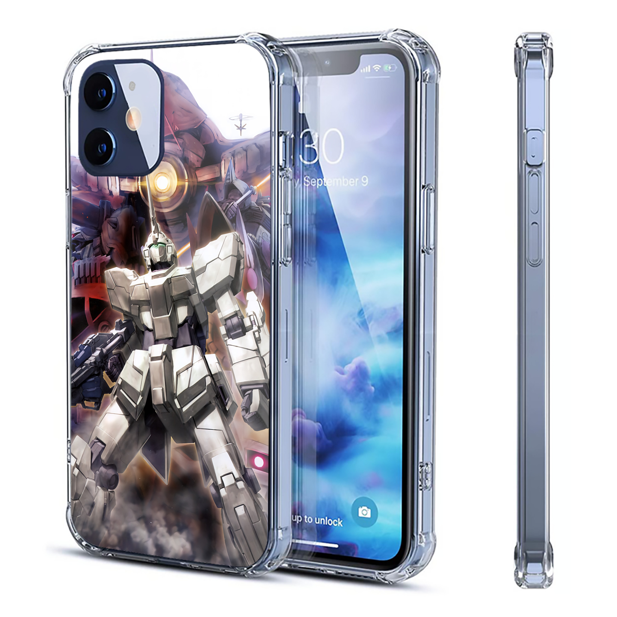 （画像用） 機動戦士ガンダム Mobile Suit Gundam 【iPhone 12シリーズ対応】透明スマホケース（クリアソフトケース）